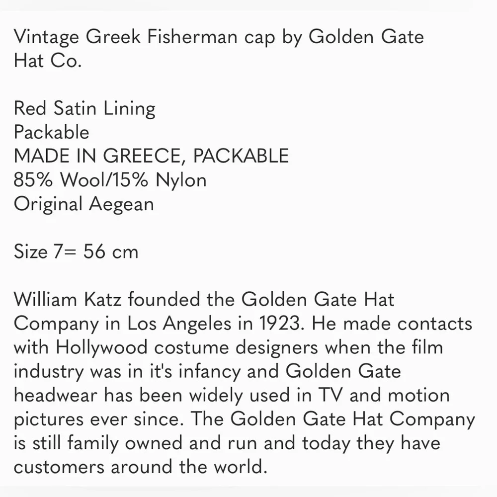 Vintage Greek Fisherman Newsboy Sailor Cap Hat Wool Embroidered Black Size L - Picture 16 of 16